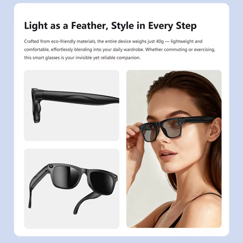 8K AI Smart Camera Glasses Chat Gpt Multifunctional Touch Sport Sunglasses Bluetooth Calling Music Player Photochromic