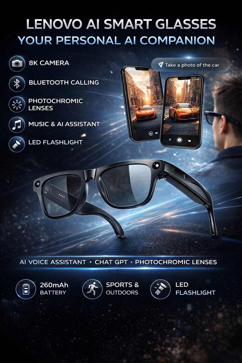 Gafas multifuncionales 8K con IA