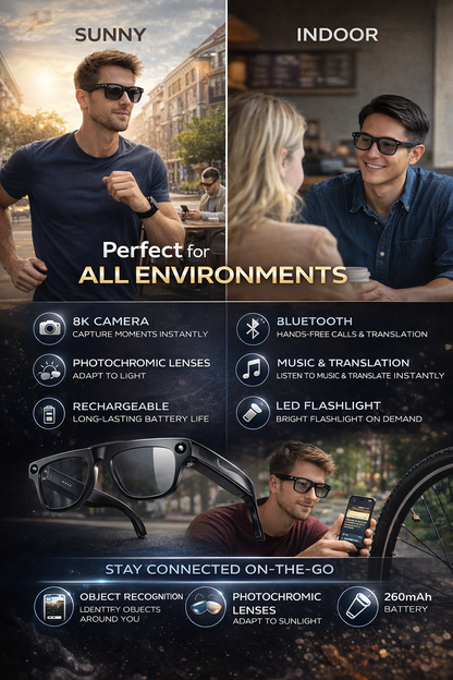 Gafas multifuncionales 8K con IA